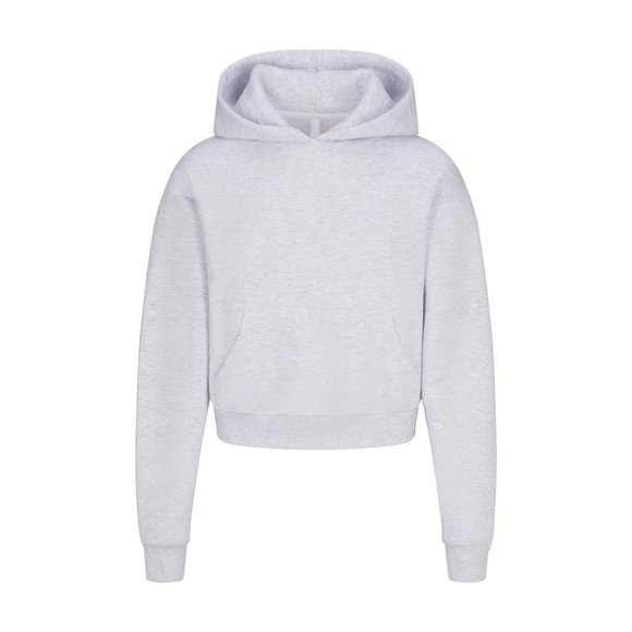 SKIMS Tops - Skims Cotton Fleece Pullover Hoodie - Light Heather Grey